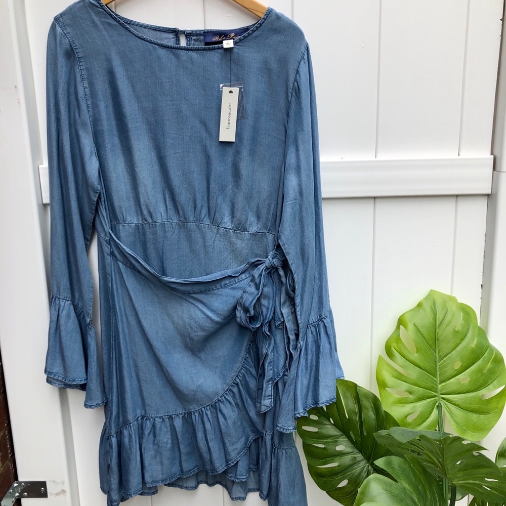 Denim ruffle dress